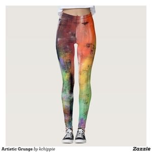 NWOT Artistic Grunge Rainbow Leggings